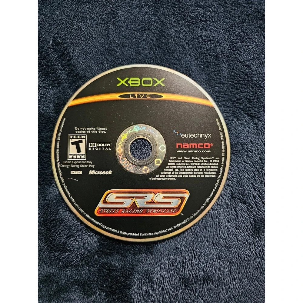 SRS Street Racing Syndicate Microsoft Xbox Original Game Disc Only Namco 2004